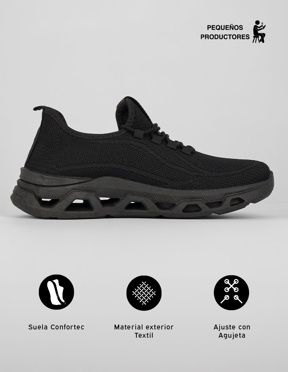 Tenis para entrenamiento Sport en Textil – Negro