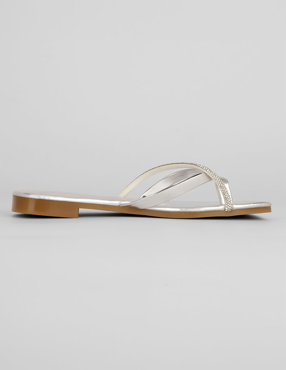 Sandalia con tacón Soft en Sintético – Plata