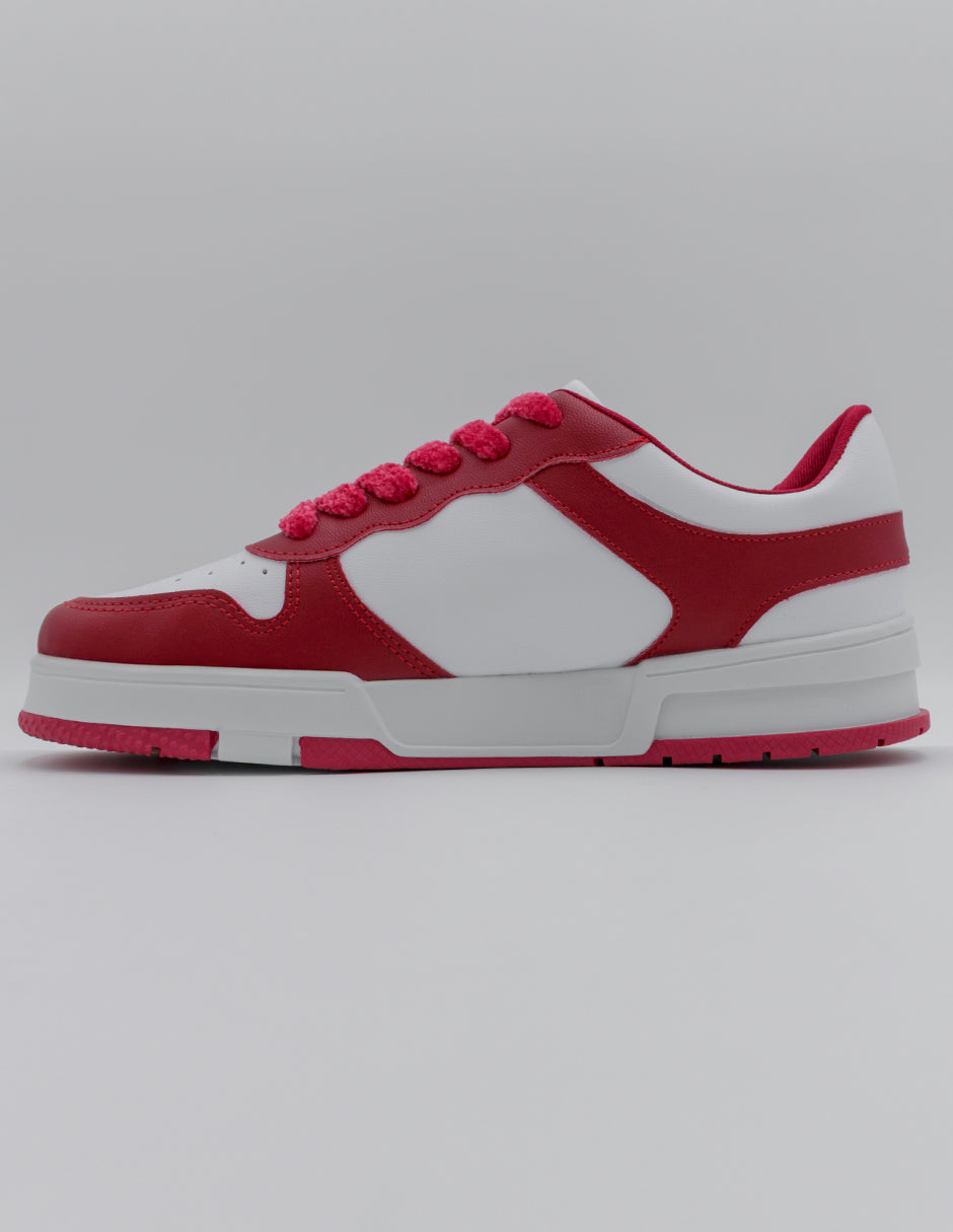 Tenis con cordones TRX en Piel vegana – Rojo