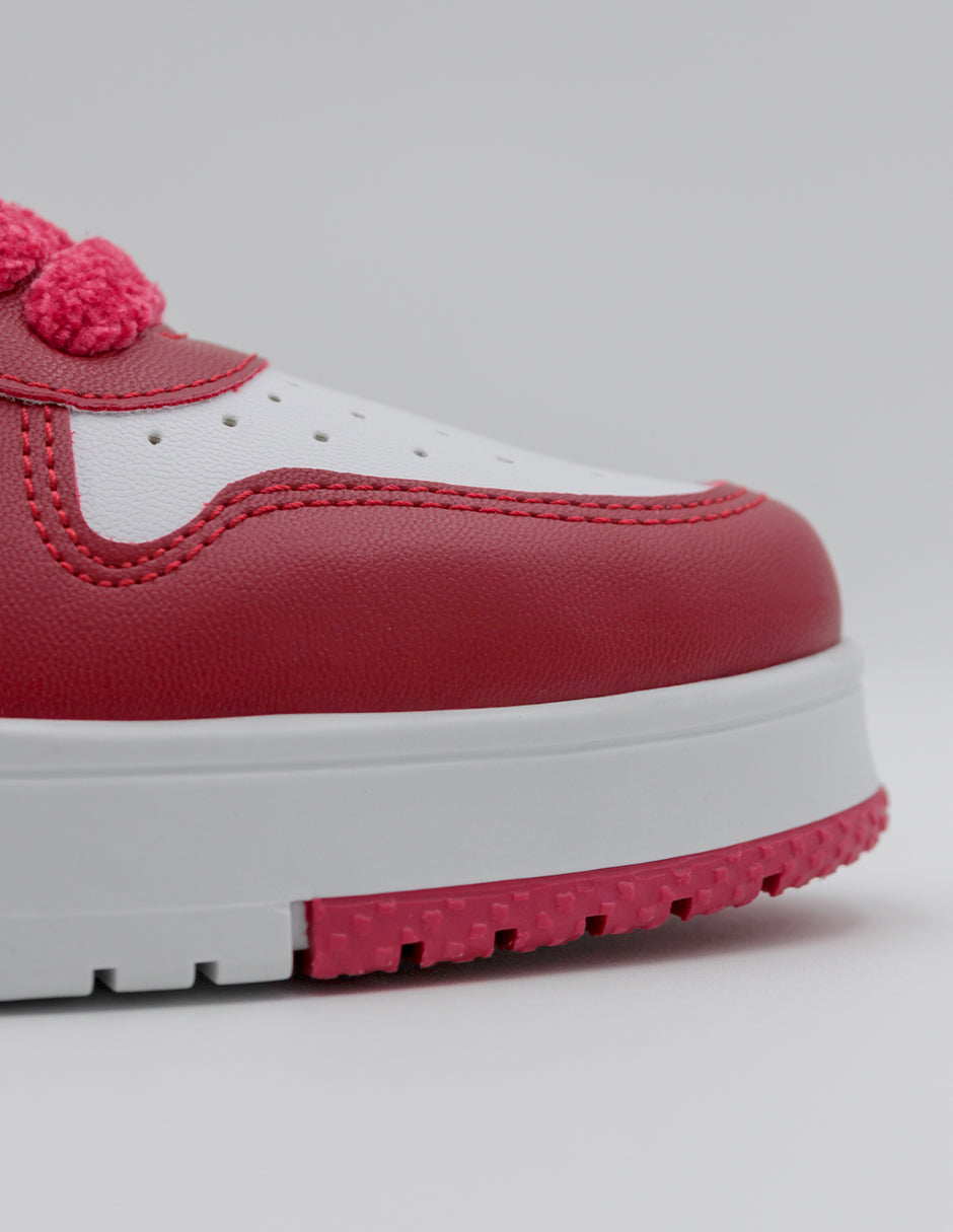 Tenis con cordones TRX en Piel vegana – Rojo