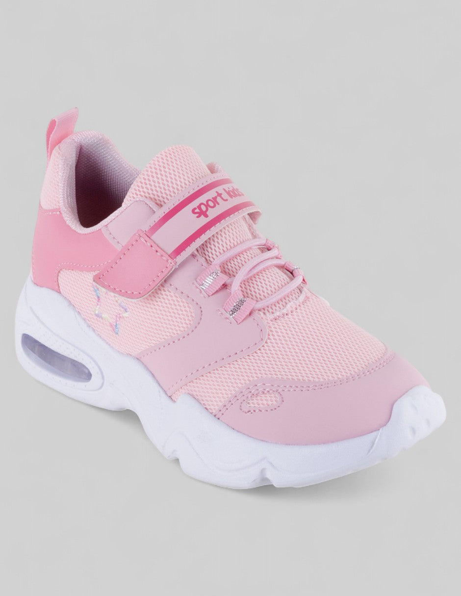 Tenis Kids  en Textil – Rosa