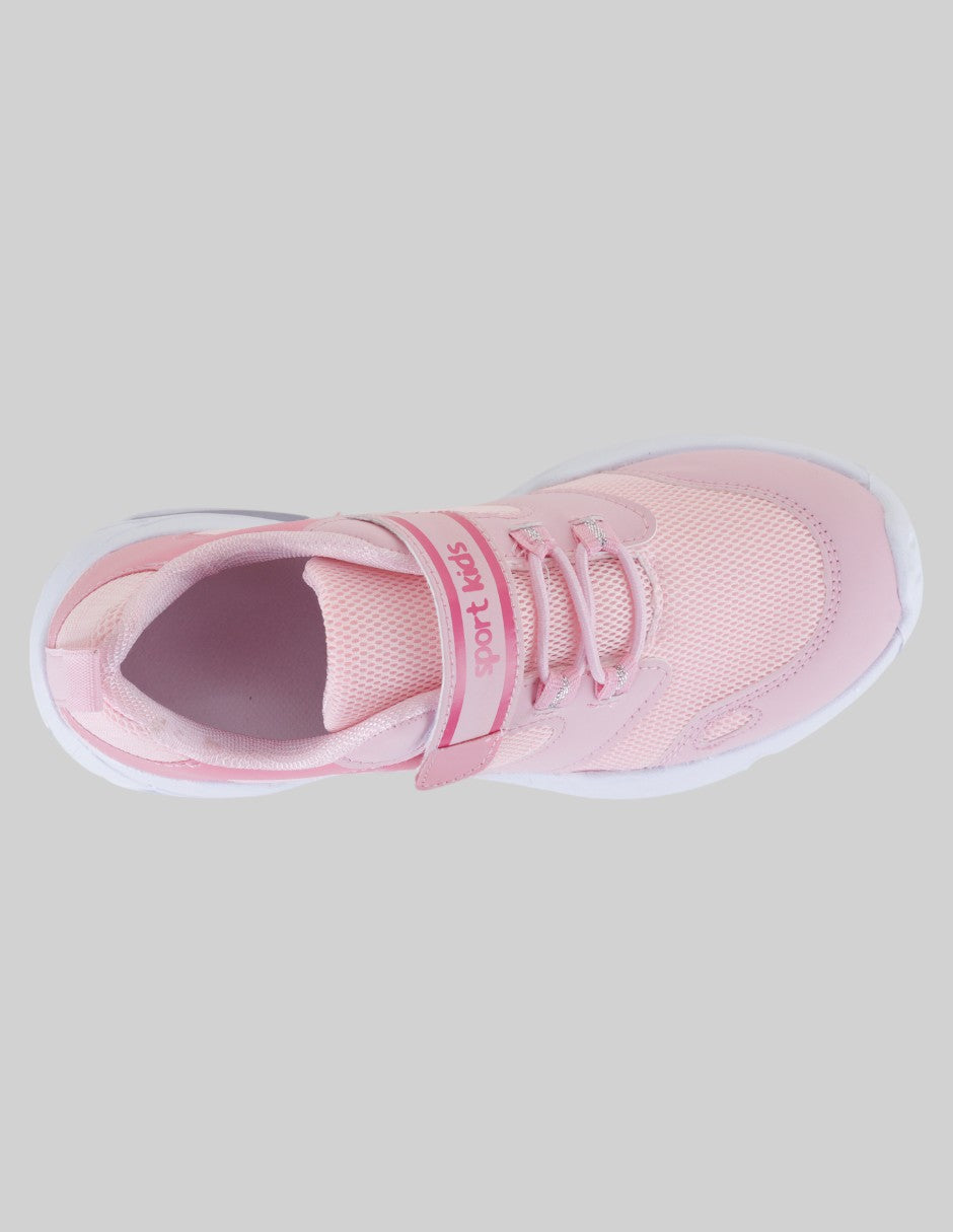 Tenis Kids  en Textil – Rosa