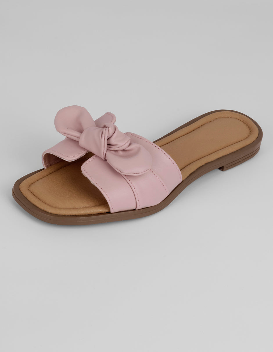 Sandalias de piso Soft en Piel vegana – Rosa