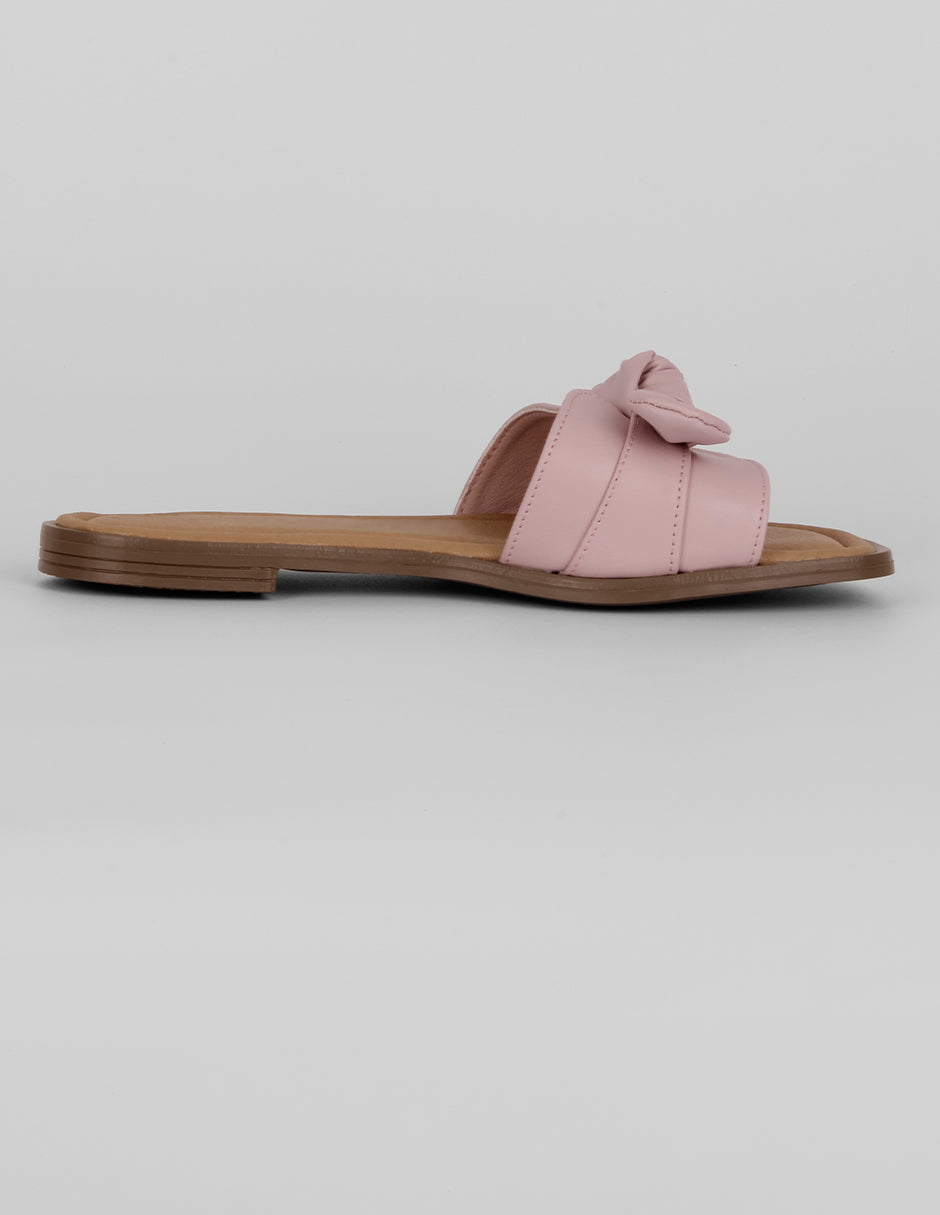 Sandalias de piso Soft en Piel vegana – Rosa