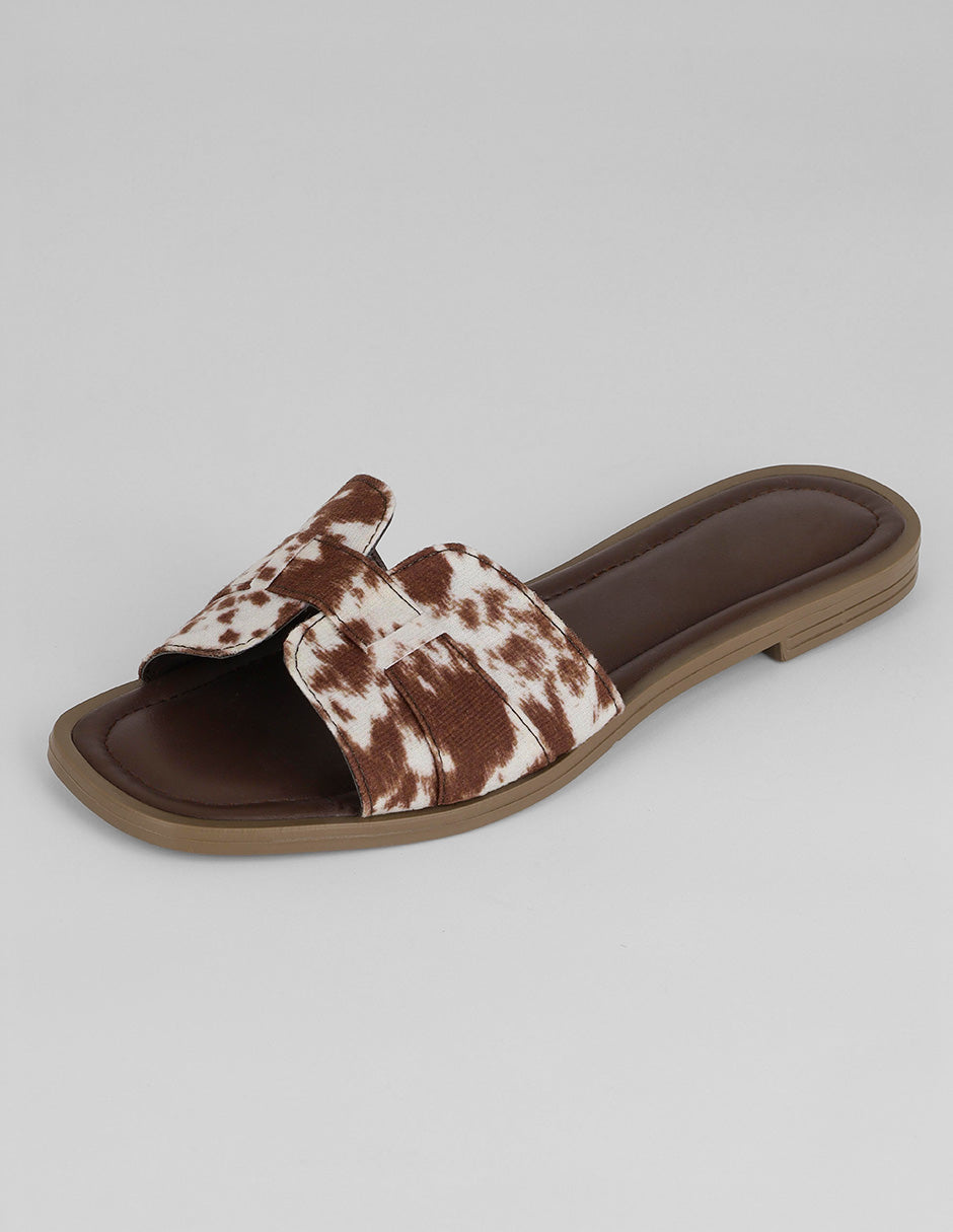 Sandalias de piso Hera en Textil – Animal print