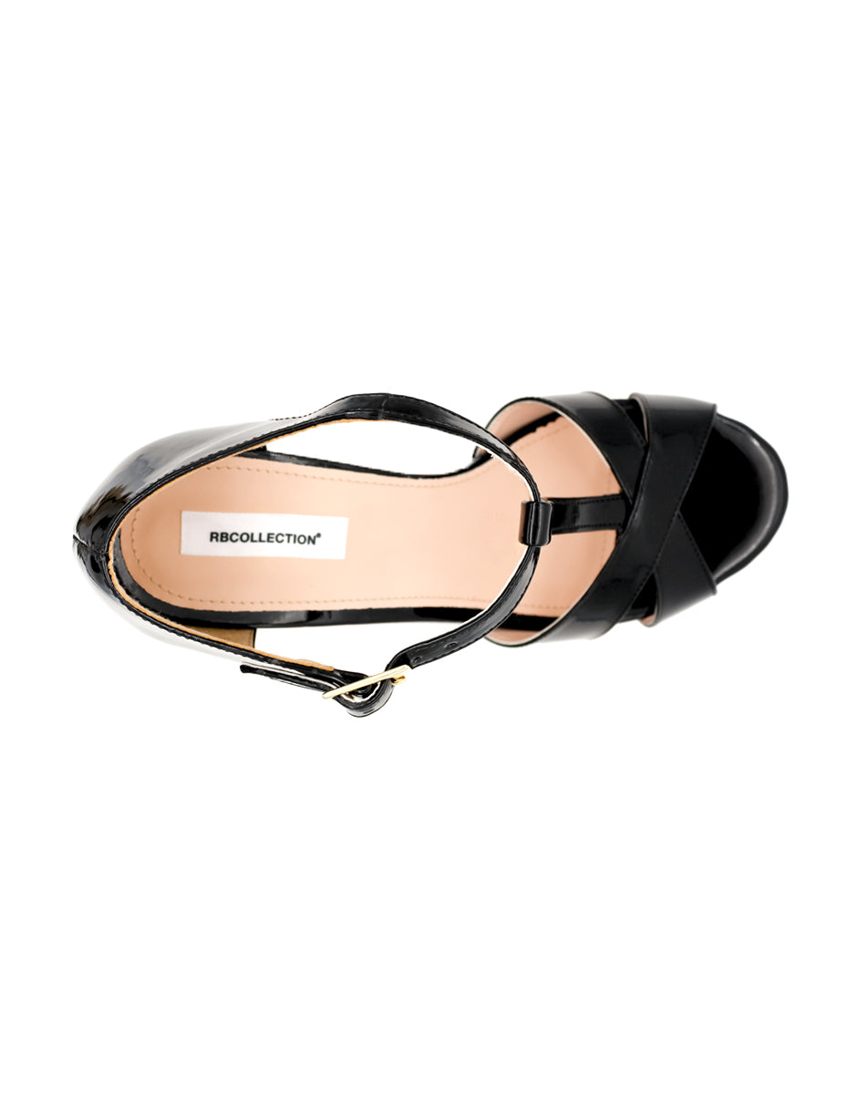 Sandalia con Tacón  Exterior Piel sintética Color Negro Para Mujer De RBCOLLECTION