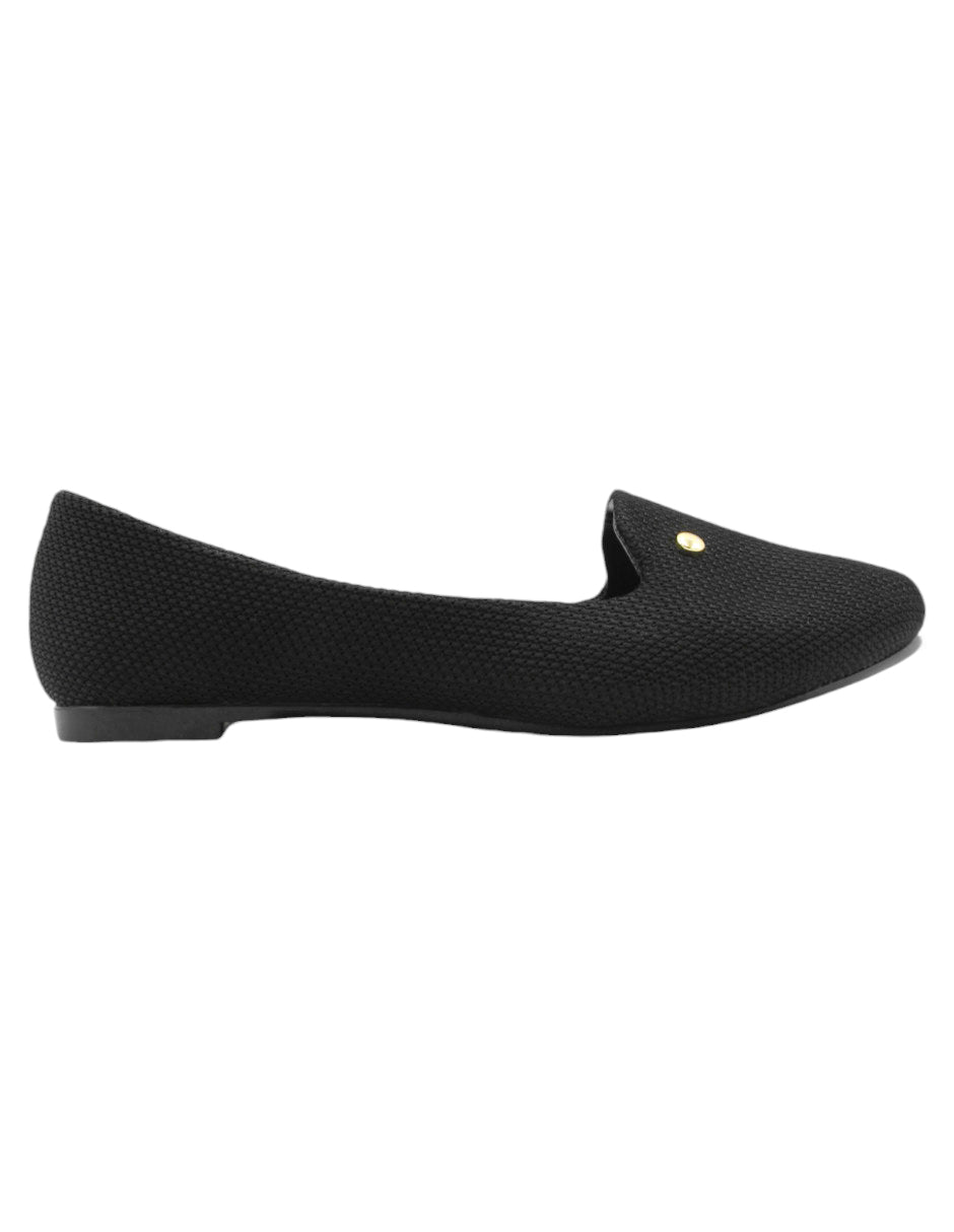 Flats clásicas en Textil – Negro