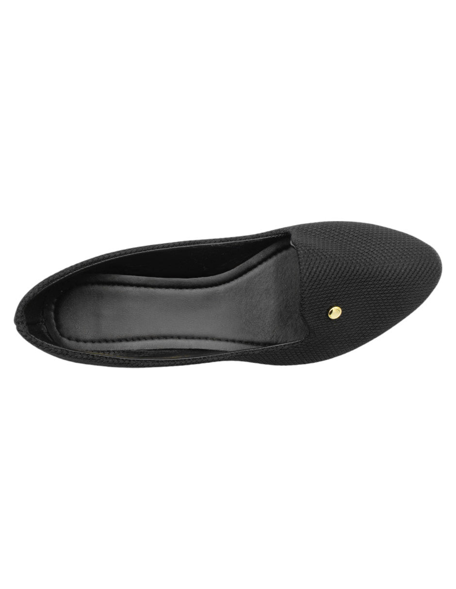 Flats clásicas en Textil – Negro