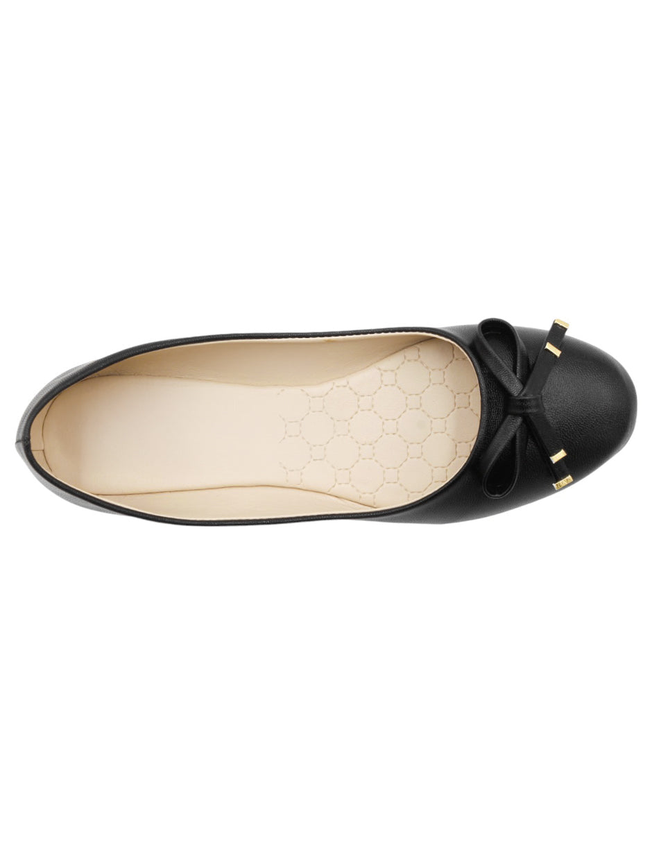 Flats clásicas Exterior Piel Vegana Color Negro Para Mujer De RBBASICS