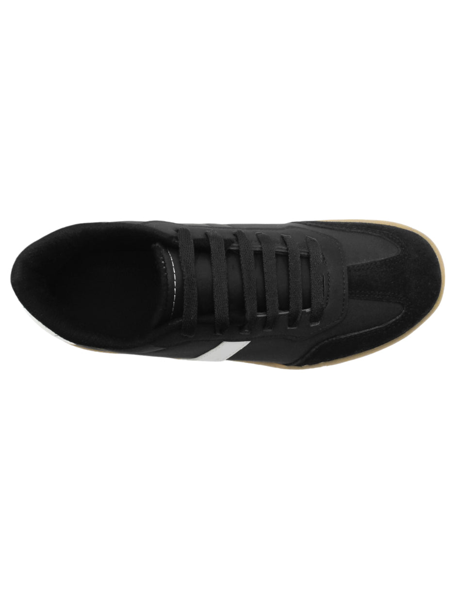 Tenis con cordones en Sintético – Negro