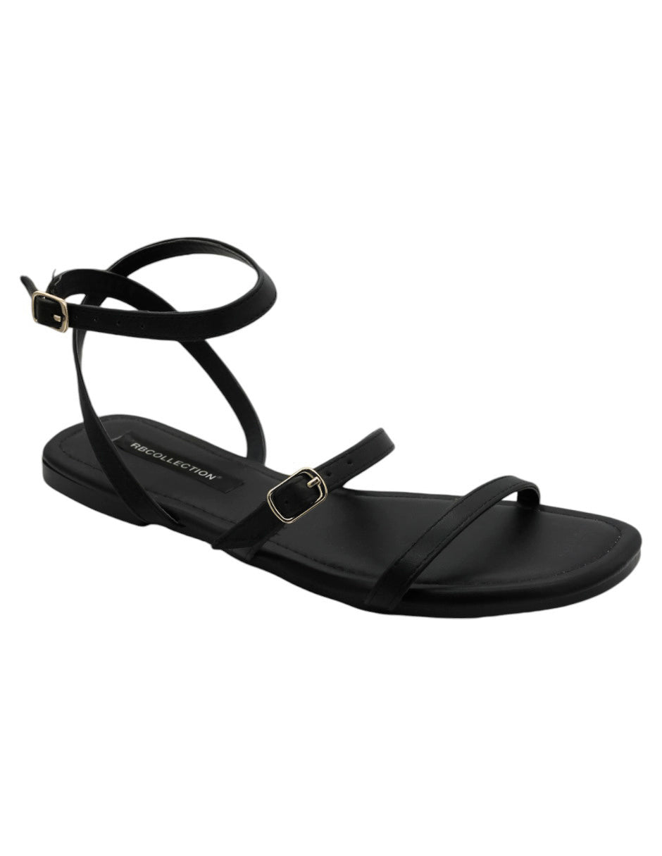 Sandalias de piso Exterior Piel Vegana Color Negro Para Mujer De RBBASICS