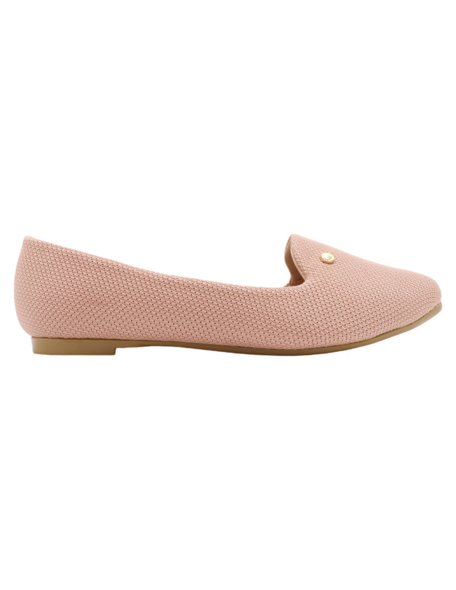 Flats clásicas en Textil – Rosa