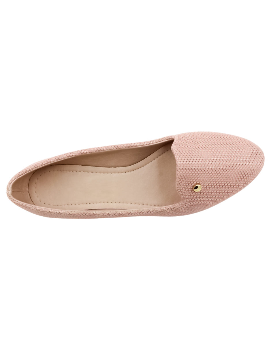 Flats clásicas en Textil – Rosa