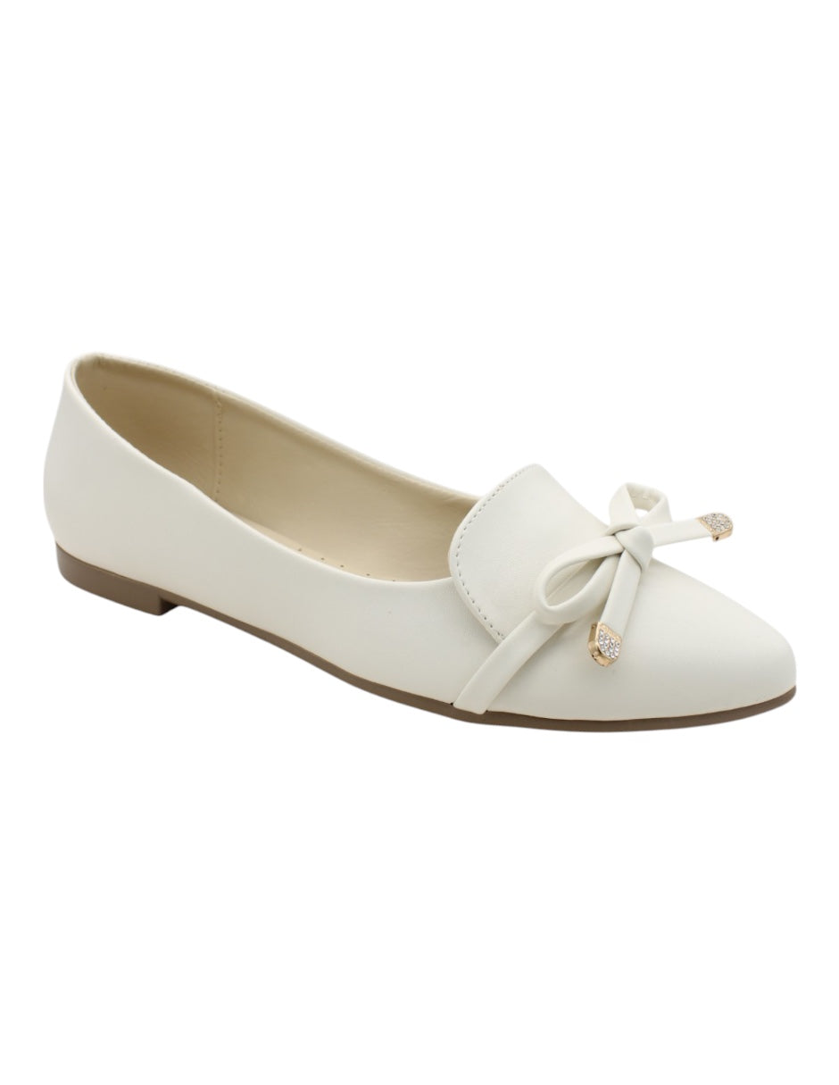 Flats clásicas Exterior Piel vegana Color Blanco Para Mujer De RBBASICS