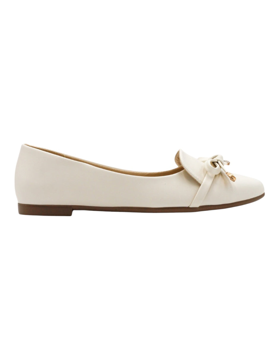 Flats clásicas en Piel vegana – Blanco