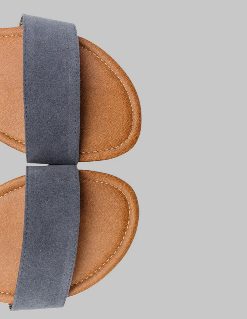 Sandalias de piso Soft en Gamuza – Azul