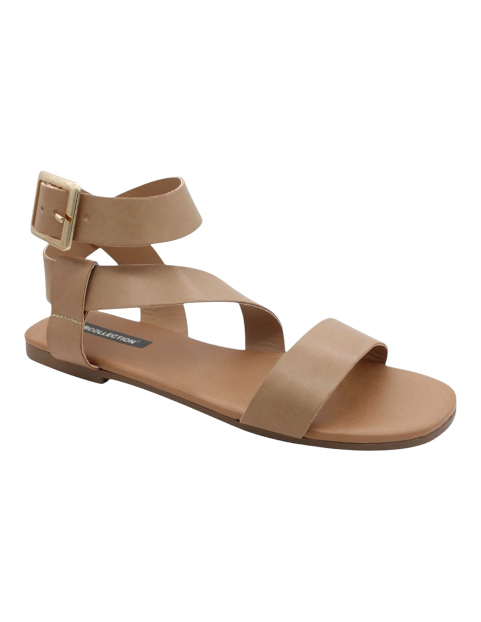 Sandalias de piso Exterior Piel Vegana Color Beige Para Mujer De RBBASICS