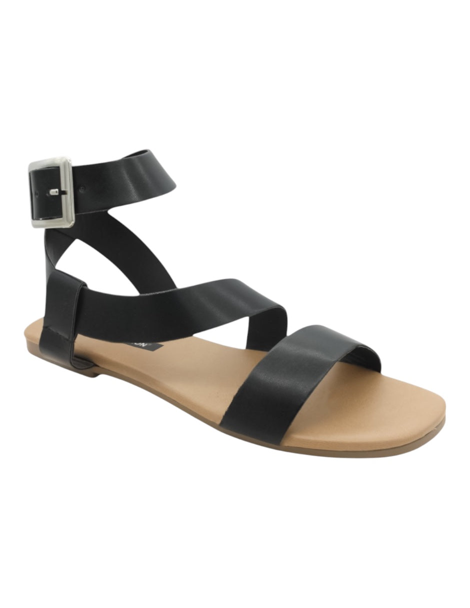 Sandalias de piso Exterior Piel Vegana Color Negro Para Mujer De RBBASICS