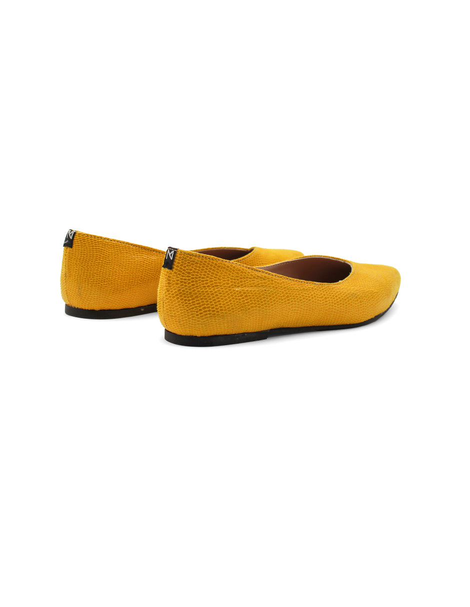 Flats puntales Color Amarillo Para Mujer De MARIANKA