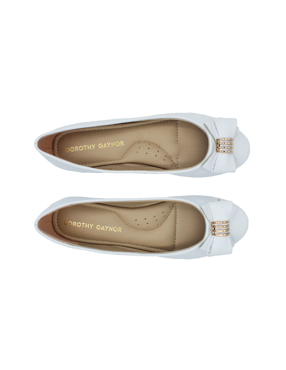 Flats clásicas Color Blanco Para Mujer De DOROTHY GAYNOR