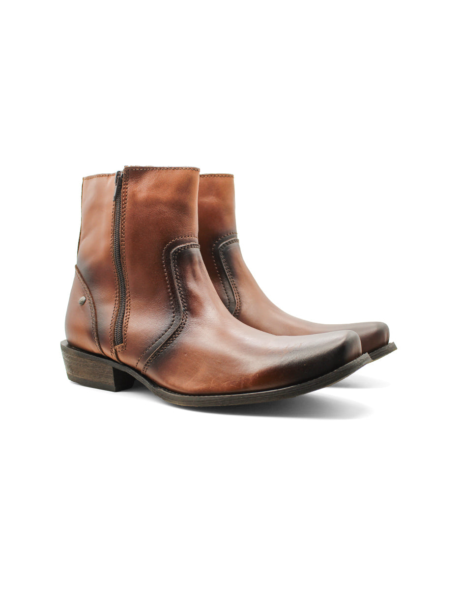 Botas tipo western Color Café Para Hombre De IN MODA