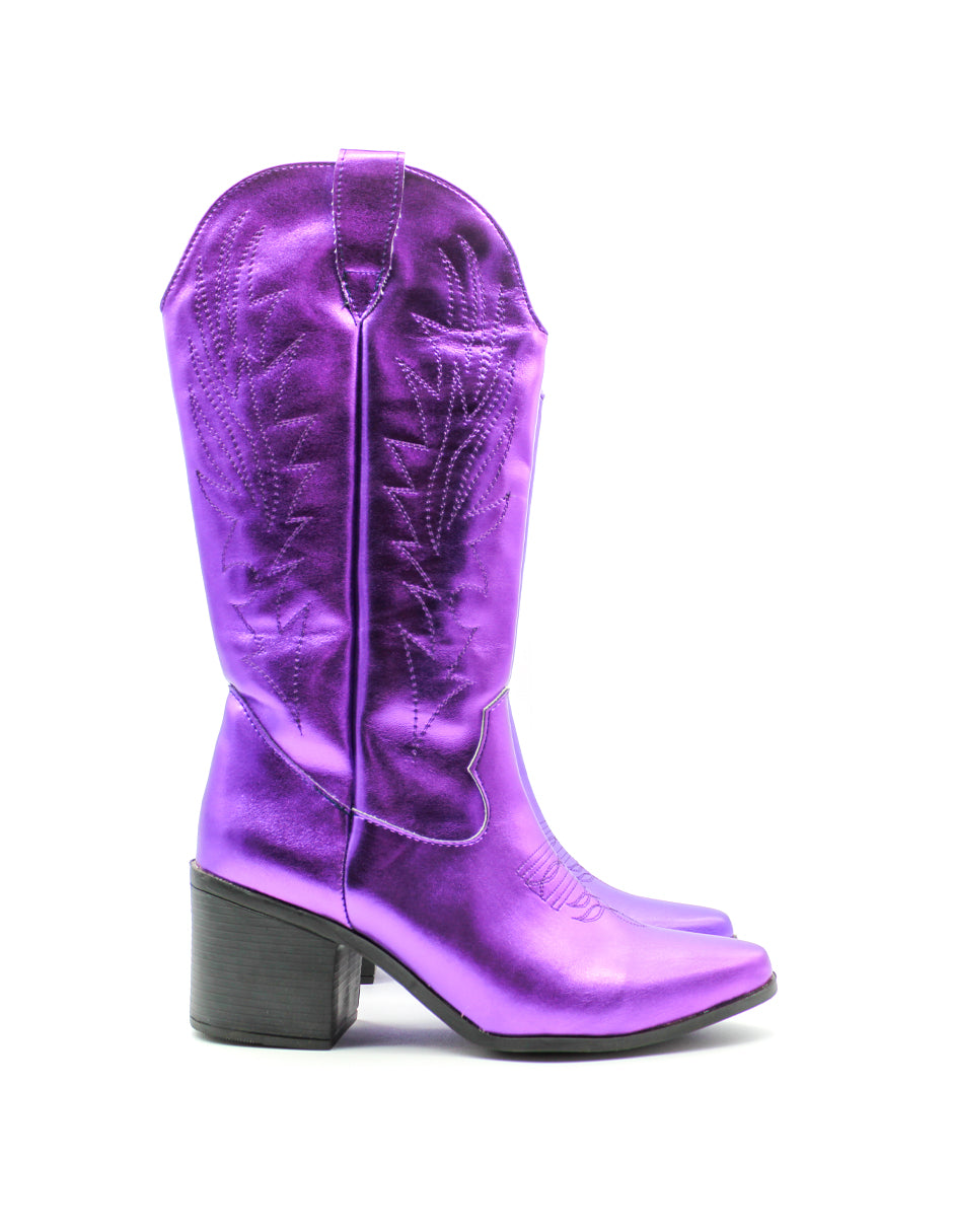 Botas tipo western Color Morado Para Mujer De RBCOLLECTION