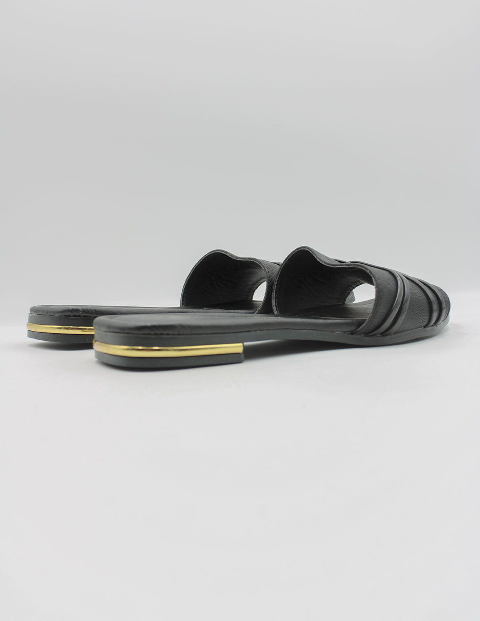 Sandalias de piso en Piel vegana – Negro