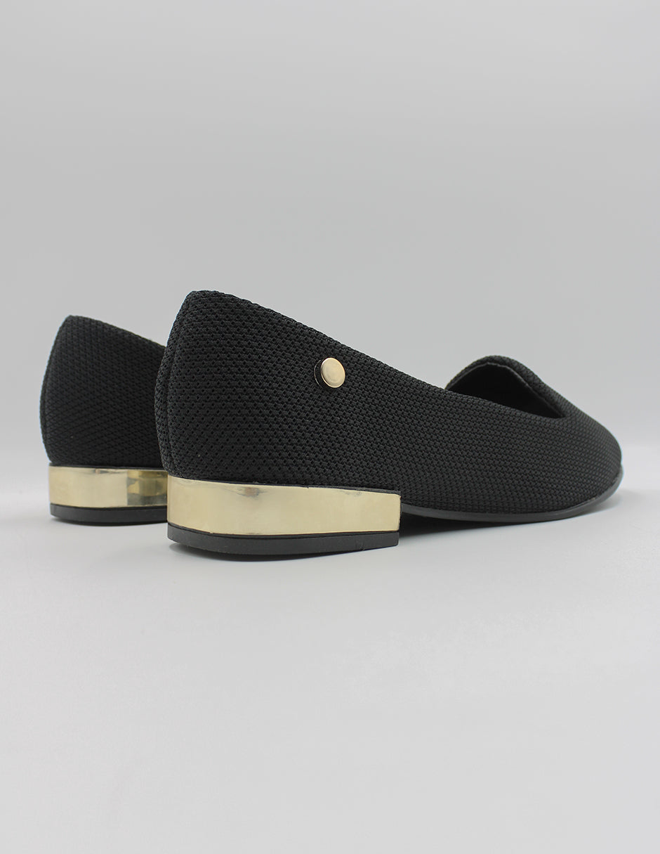 Flats clásicas en Textil – Negro