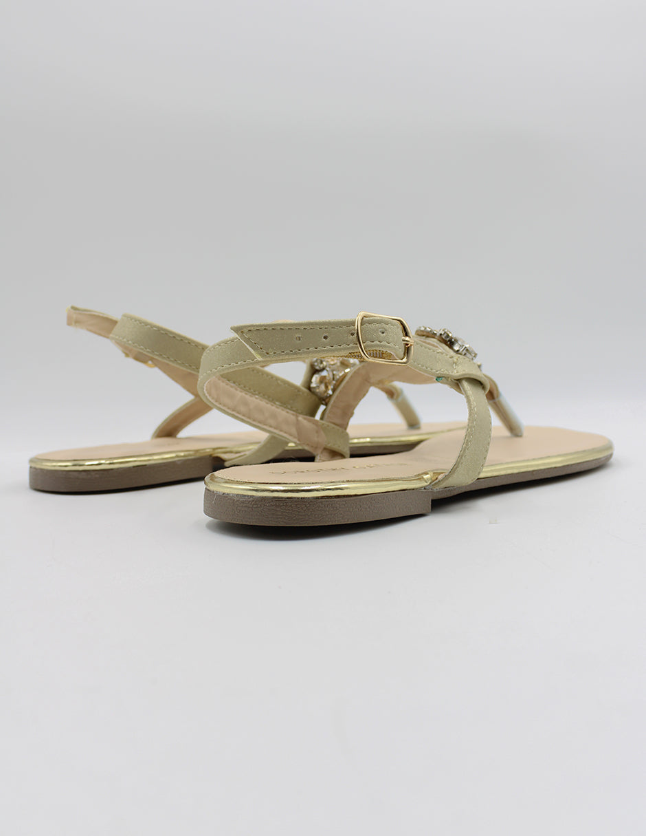 Sandalias de piso en Piel vegana – Beige Talla 25