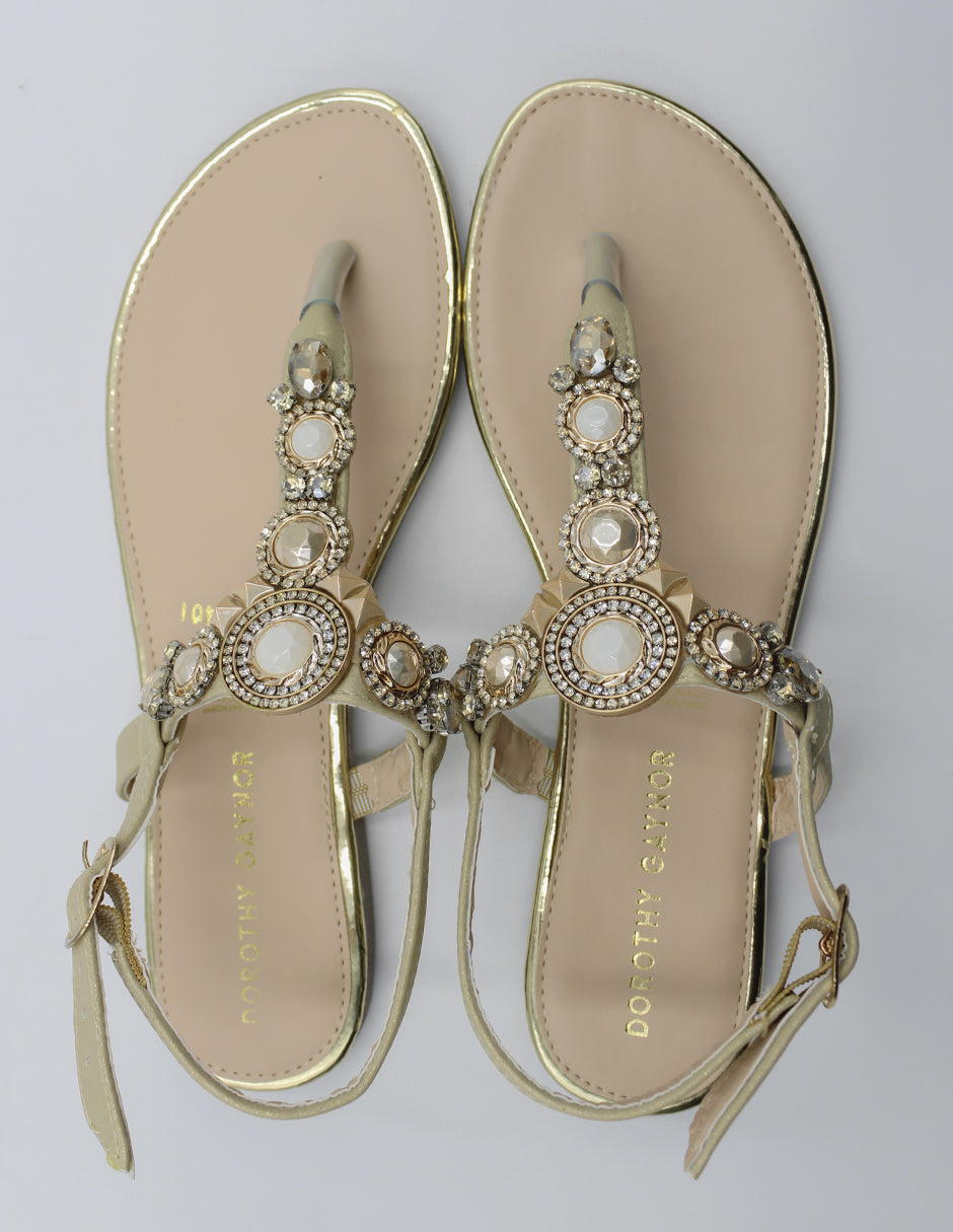 Sandalias de piso en Piel vegana – Beige Talla 25