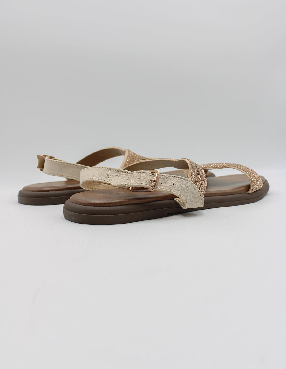 Sandalias de piso en Textil – Café