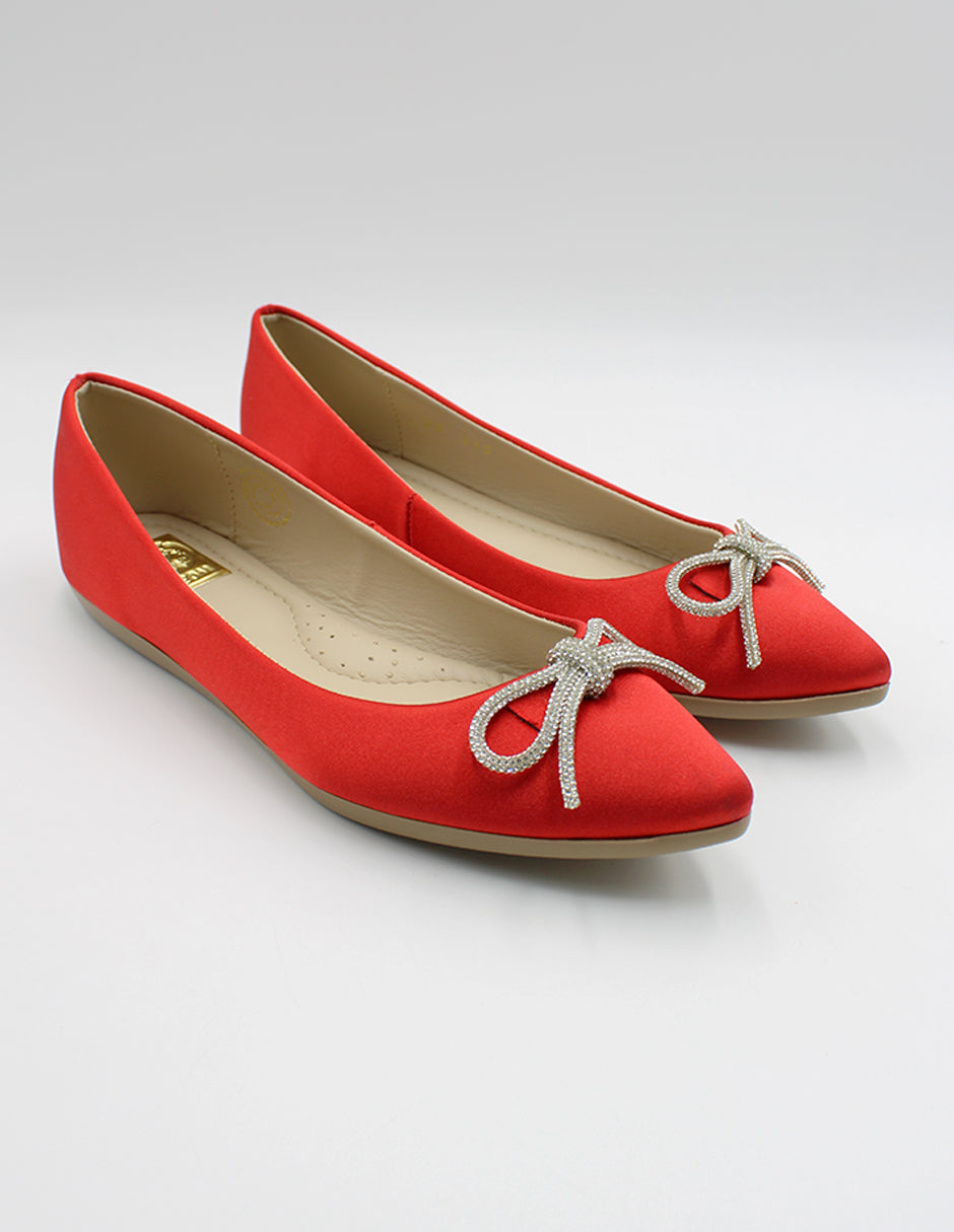 Flats clásicas Exterior Textil Color Rojo Para Mujer De Zapaterías León
