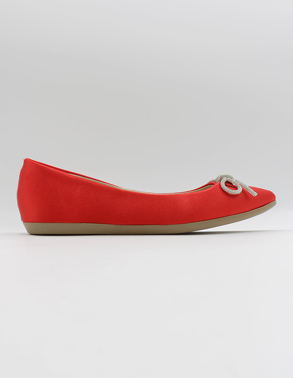 Flats clásicas en Textil – Rojo