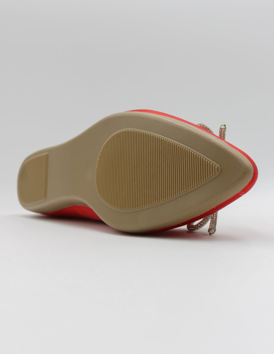 Flats clásicas en Textil – Rojo