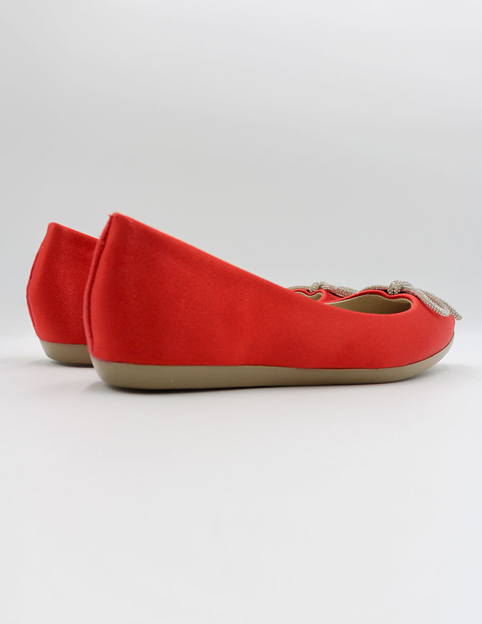 Flats clásicas en Textil – Rojo