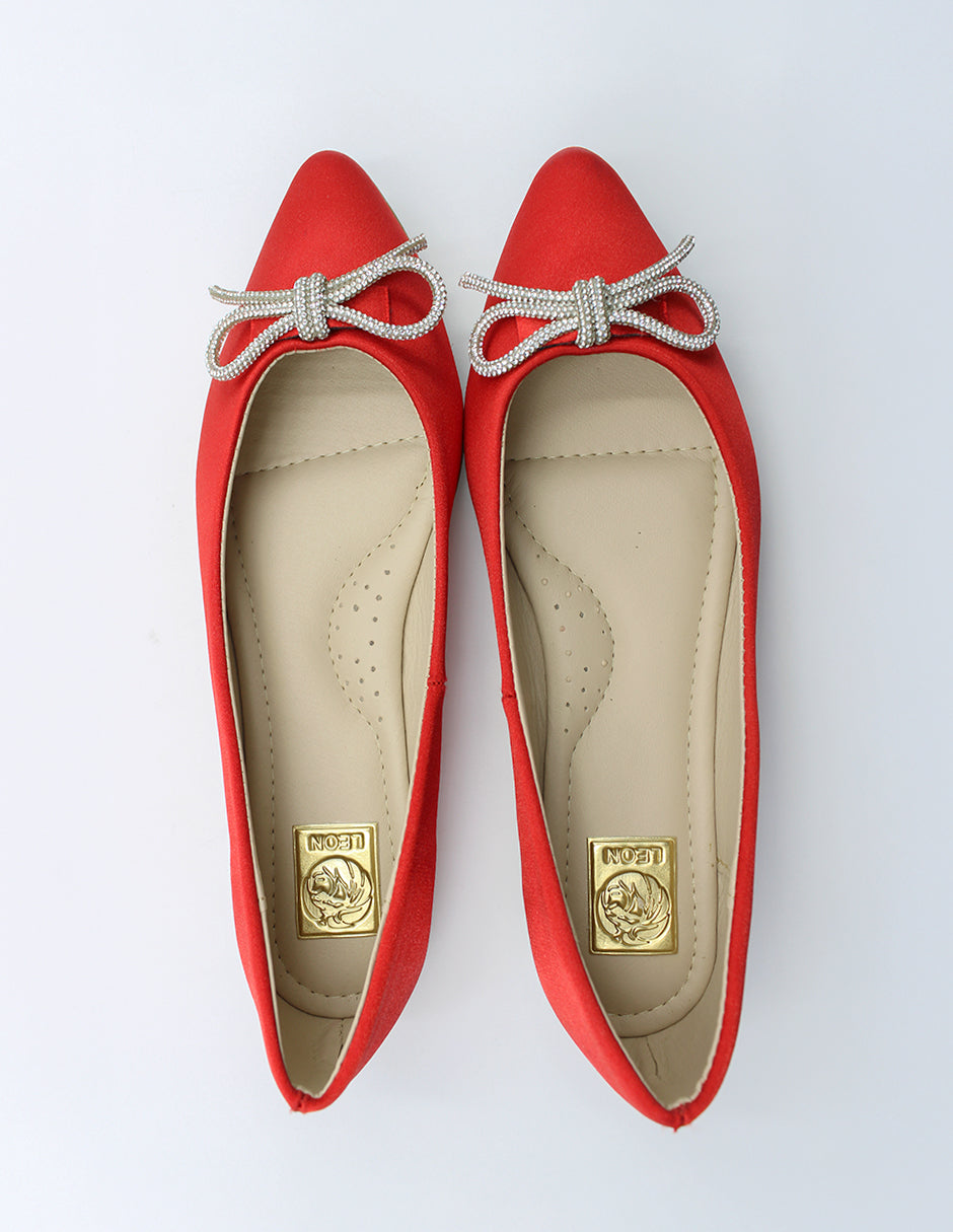 Flats clásicas en Textil – Rojo