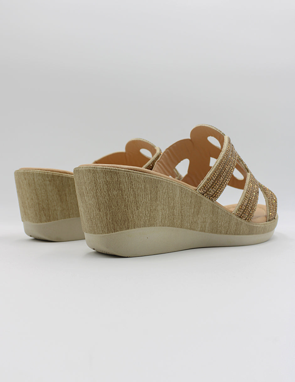Sandalias con plataforma en Textil – Café