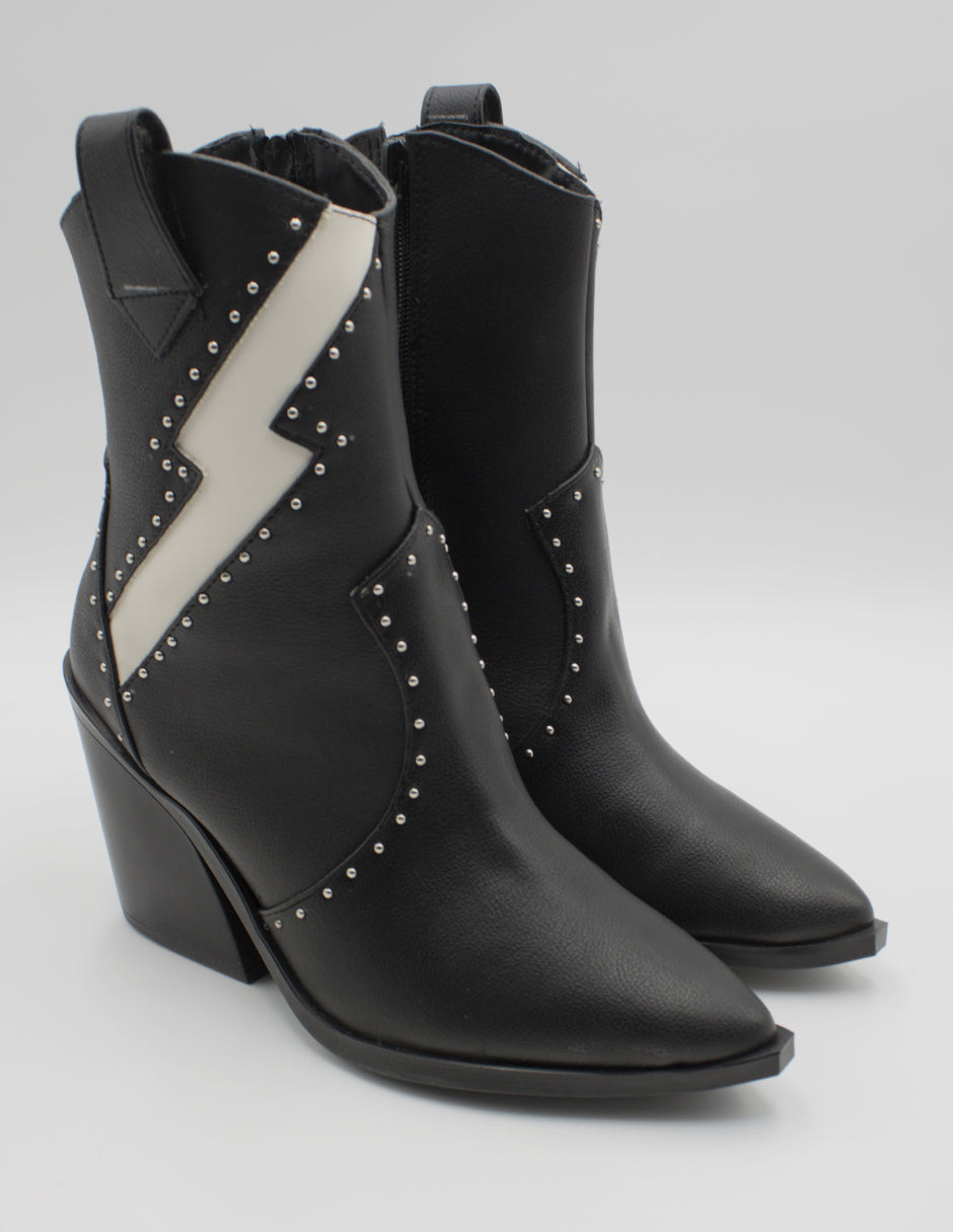 Botas tipo western en Piel vegana – Negro