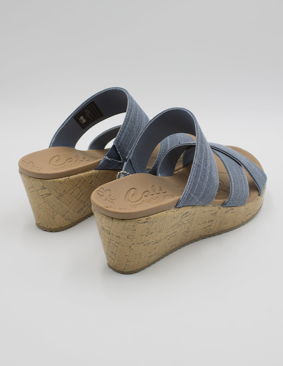 Sandalias con plataforma en Textil – Azul Talla 25.5