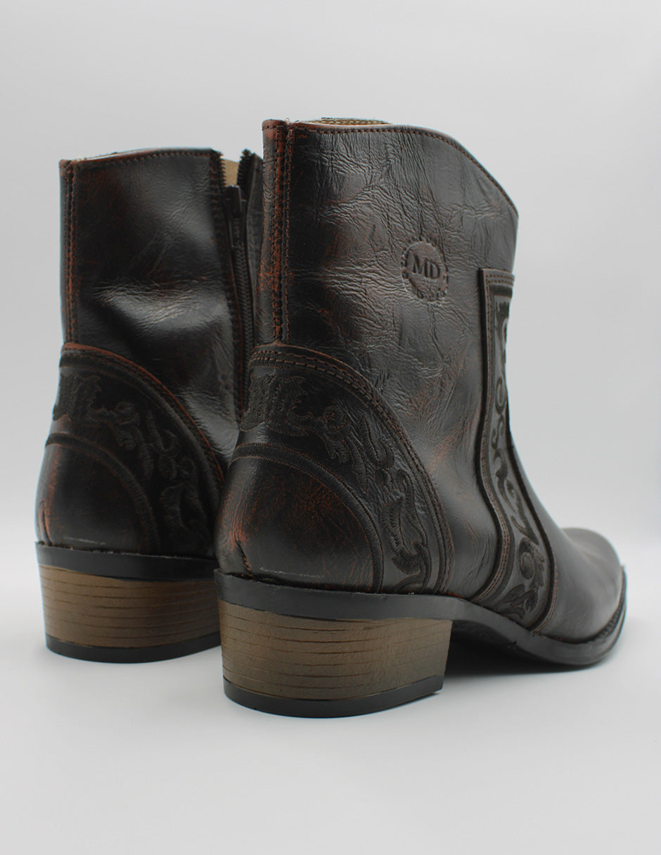 Botas tipo western en Piel – Café