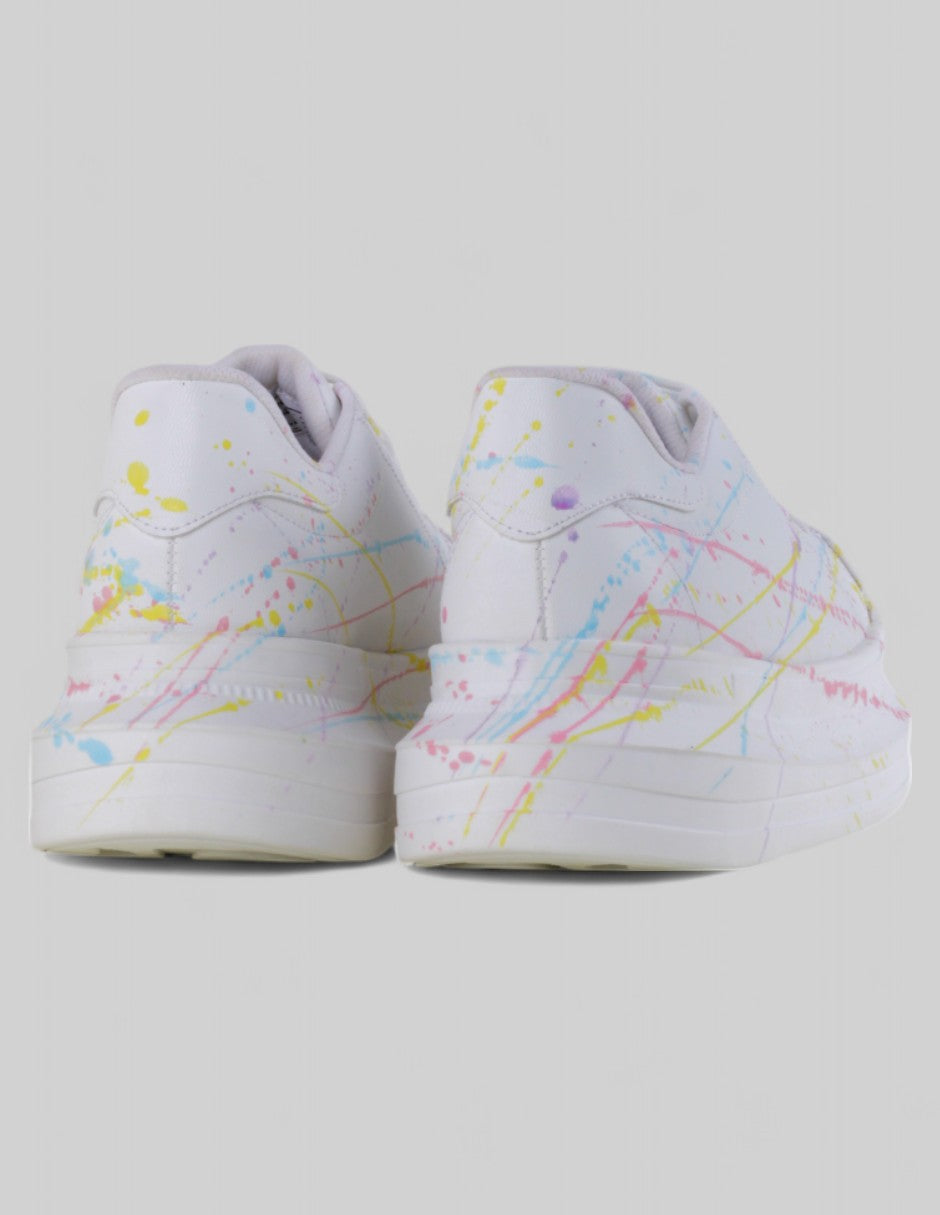 Tenis con cordones en Piel vegana – Blanco