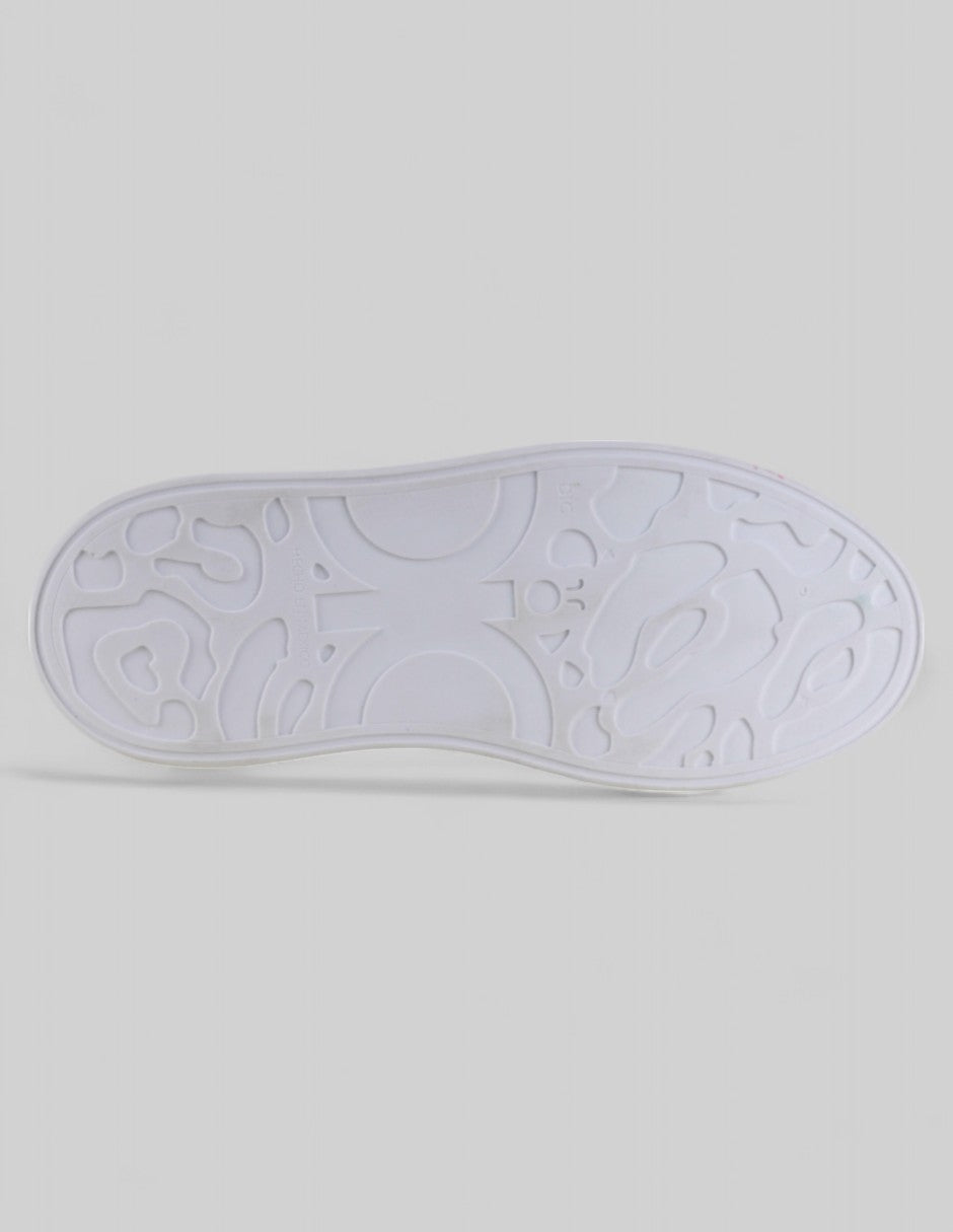 Tenis con cordones en Piel vegana – Blanco