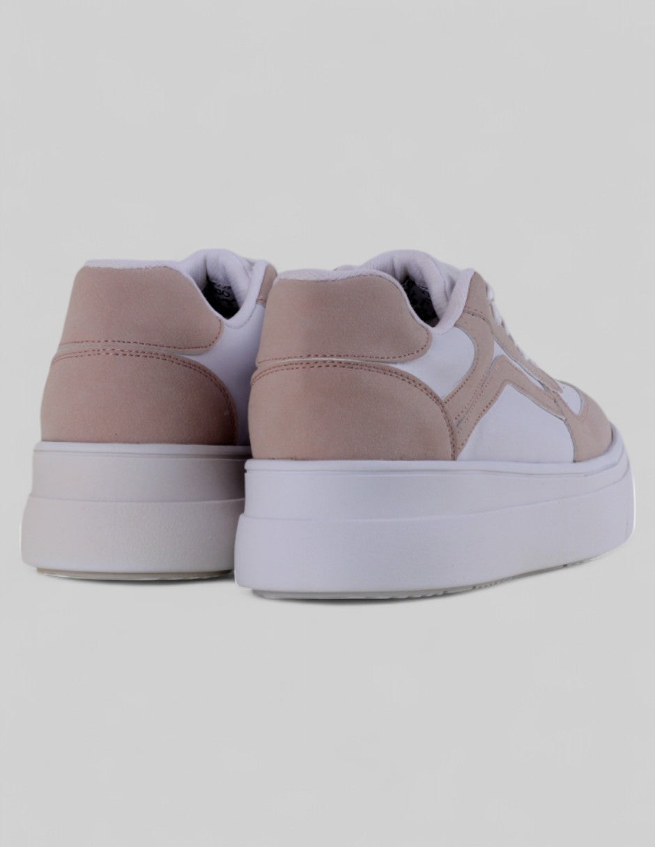 Tenis con cordones en Piel vegana – Blanco