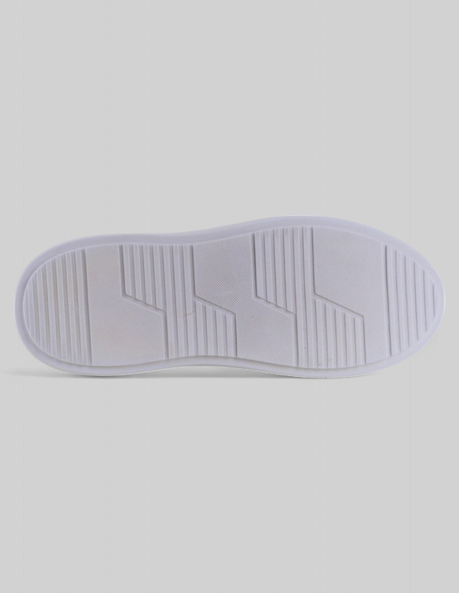 Tenis con cordones en Piel vegana – Blanco