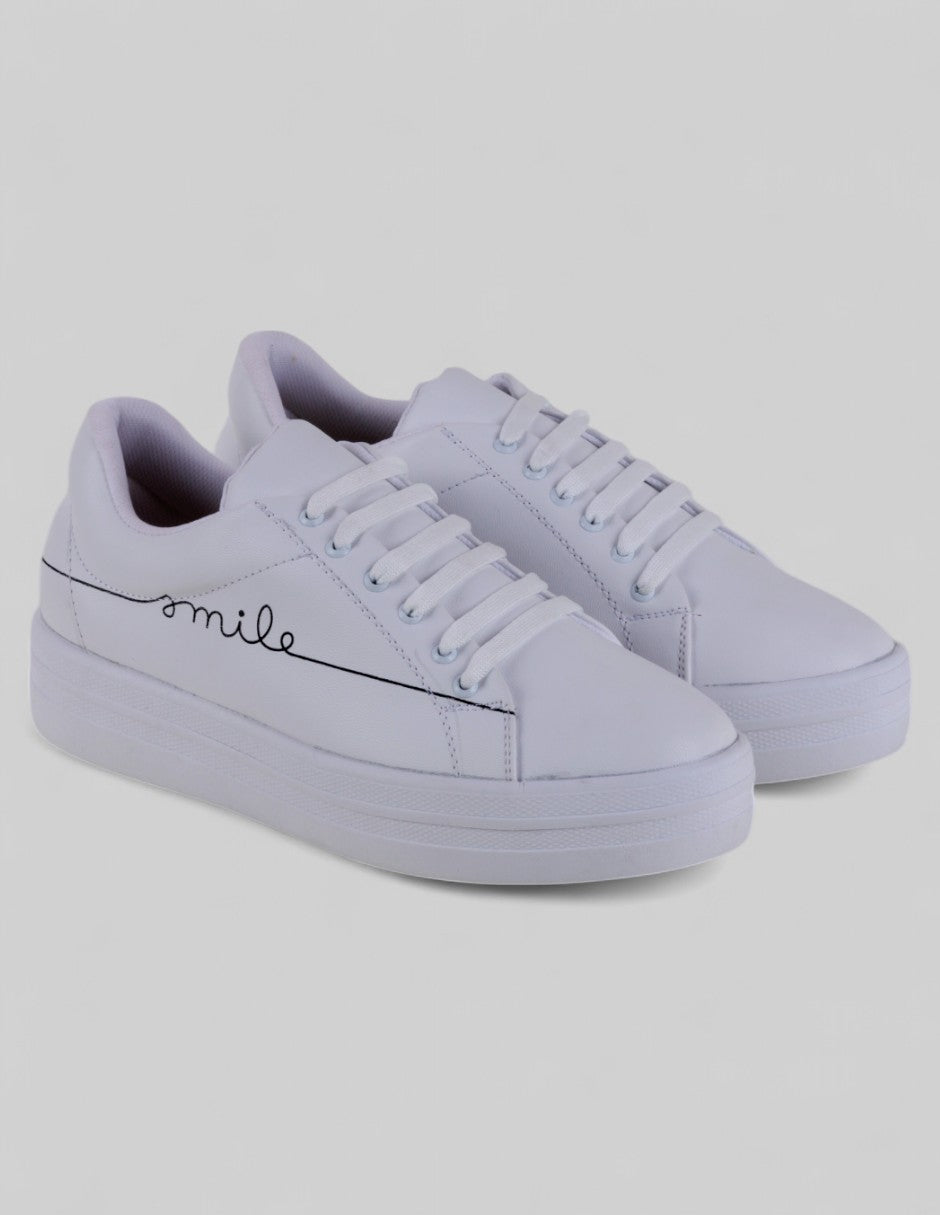Tenis con cordones Exterior Piel vegana Color Blanco Para Mujer De DS DIAGO