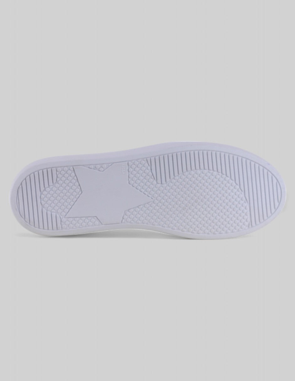 Tenis con cordones en Piel vegana – Blanco