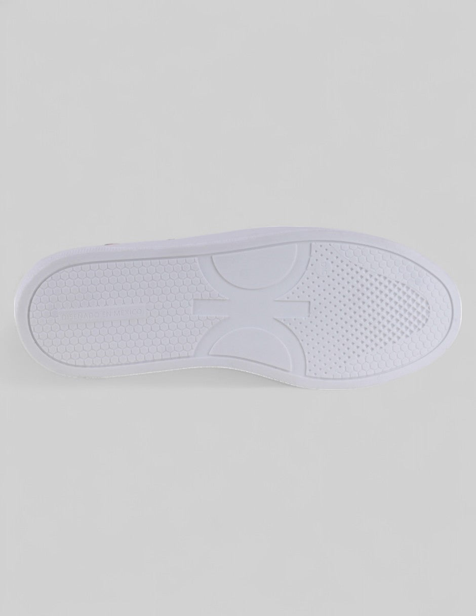 Tenis con cordones en Piel vegana – Blanco