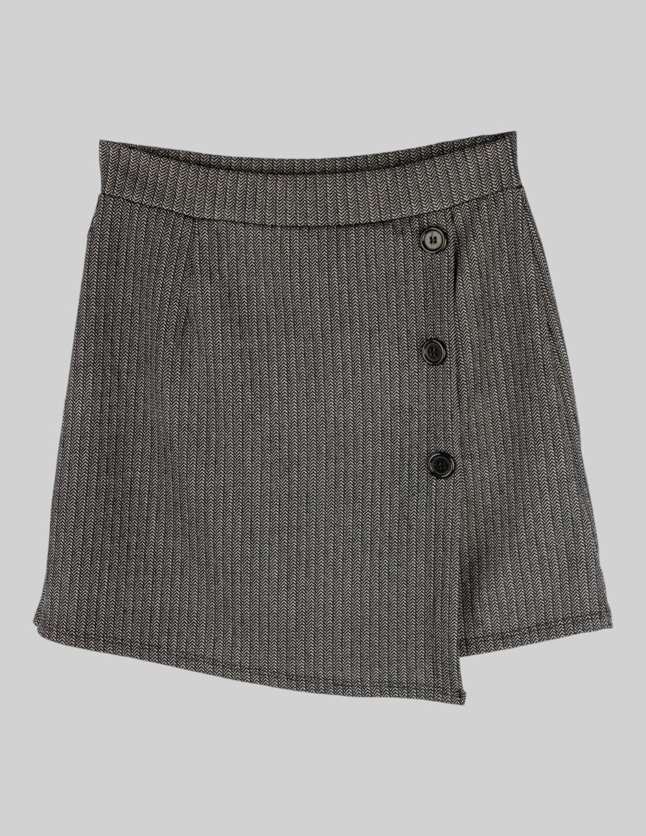 Falda Exterior Spandex   Color Gris Para Mujer De santory