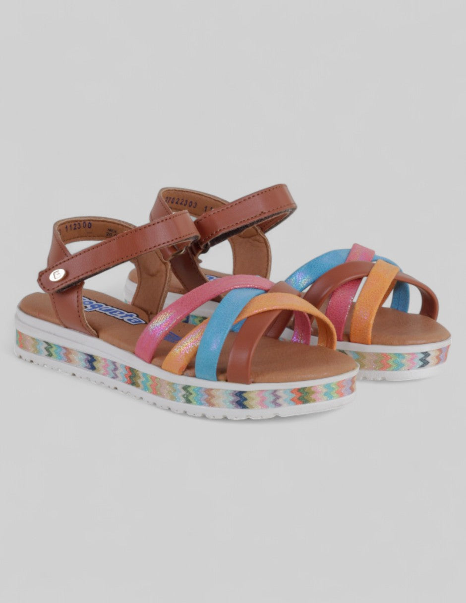 Sandalias clásicas Exterior Piel vegana  Color Café Para Niña  De Coqueta