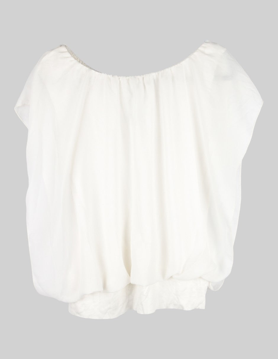 Blusa en Poliéster  – Blanco Talla EXG
